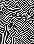 Abstract Black and White Zebra Swirl Rug