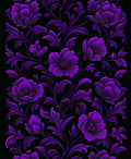 Royal Purple Floral Vine Pattern Rug