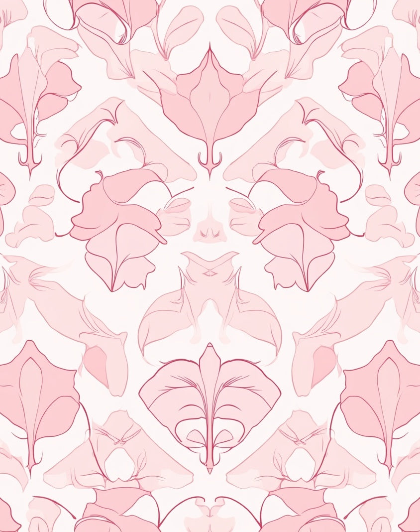 Abstract Petal And Leaf Pattern Rug