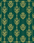 Elegant Yellow Floral Art Deco Pattern Rug