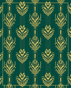 Elegant Yellow Floral Art Deco Pattern Rug