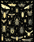 Golden Insect Illustration Collection Rug