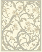 Art Nouveau Floral Scrollwork Design Rug