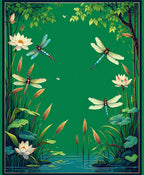 Dragonflies Water Lilies Pond Scene Rug