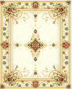 Gold Floral Medallion Intricate Rug
