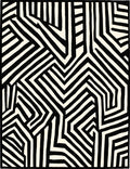 Bold Black White Geometric Abstract Rug