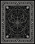Elegant Black White Floral Scroll Design Rug
