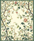 Vineyard Floral Garden Botanical Pattern Rug