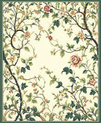 Vineyard Floral Garden Botanical Pattern Rug