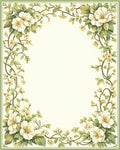 White Blossoms Vine Border Rug