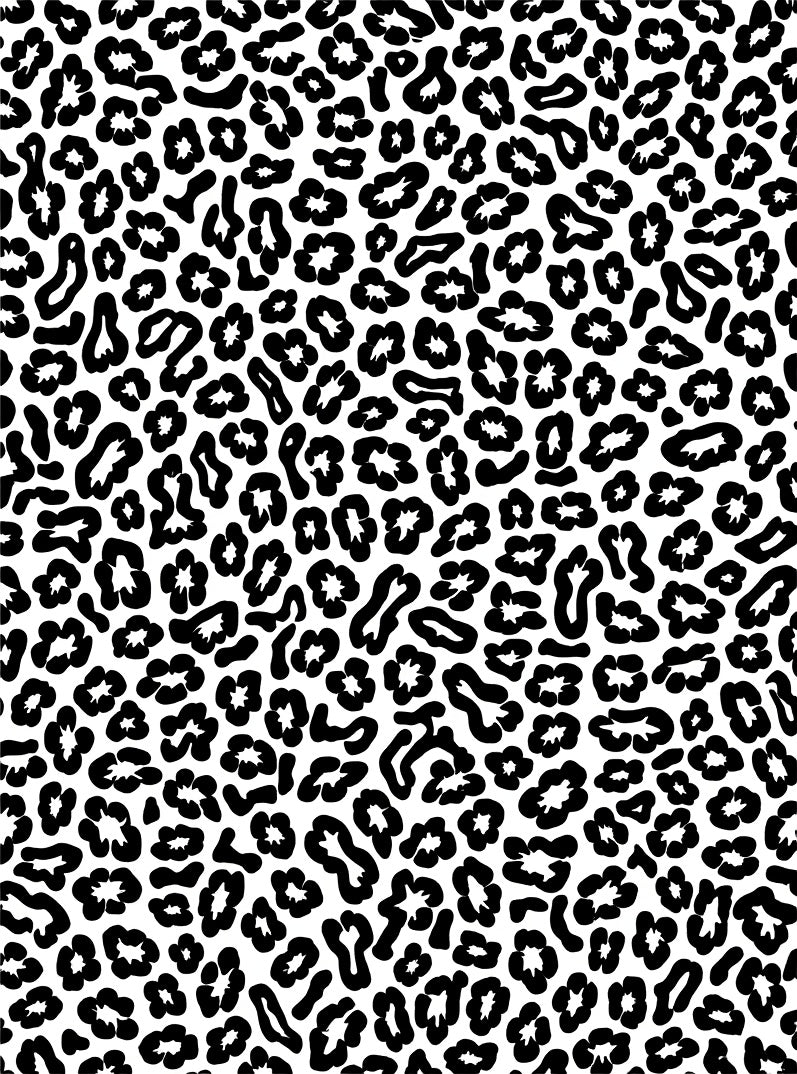 Classic Black White Animal Print Rug