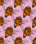 Bold Orange Tiger Stripe Horse Design Rug