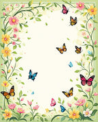 Whimsical Floral Butterfly Garden Design Rug
