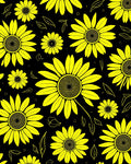 Bold Yellow Sunflower Patterned Design Rug