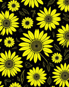 Bold Yellow Sunflower Patterned Design Rug
