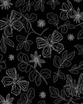 White Butterfly Floral Sketch Design Rug