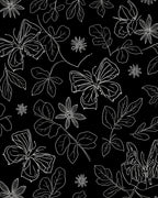 White Butterfly Floral Sketch Design Rug