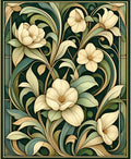 Art Nouveau Floral Cream Pattern Rug