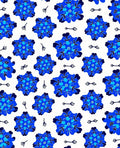 Blue Abstract Floral Pattern Design Rug