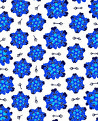 Blue Abstract Floral Pattern Design Rug