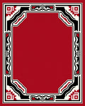 Ornate Red Geometric Framing Rug