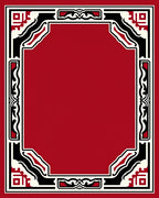 Ornate Red Geometric Framing Rug