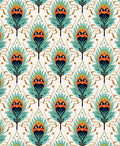 Art Nouveau Peacock Feather Pattern Rug