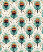 Art Nouveau Peacock Feather Pattern Rug