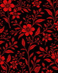 Red Floral Vine Pattern Rug