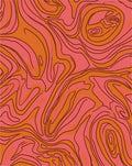 Groovy Swirl Pink Orange Abstract Rug