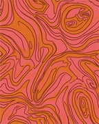 Groovy Swirl Pink Orange Abstract Rug