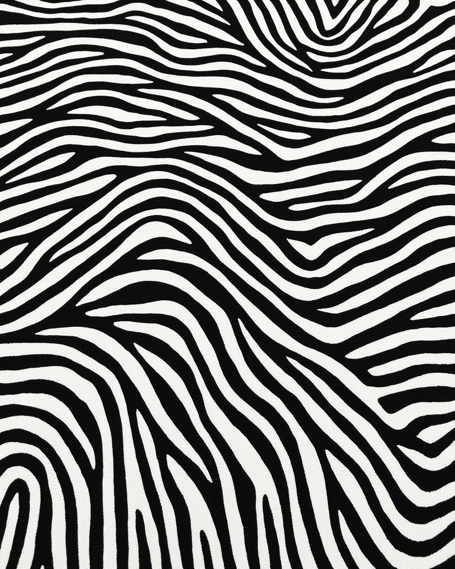 Bold Black White Zebra Stripe Rug