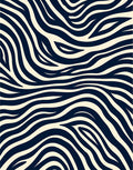 Dark Blue Zebra Style Pattern Rug