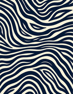 Dark Blue Zebra Style Pattern Rug