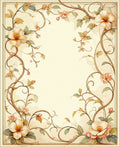 Cream Botanical Vine Floral Rug