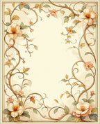 Cream Botanical Vine Floral Rug