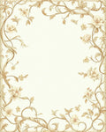 Elegant Floral Vines on Cream Rug
