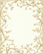 Elegant Floral Vines on Cream Rug