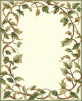 Vine Foliage Elegant Border Rug