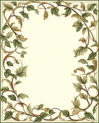 Vine Foliage Elegant Border Rug