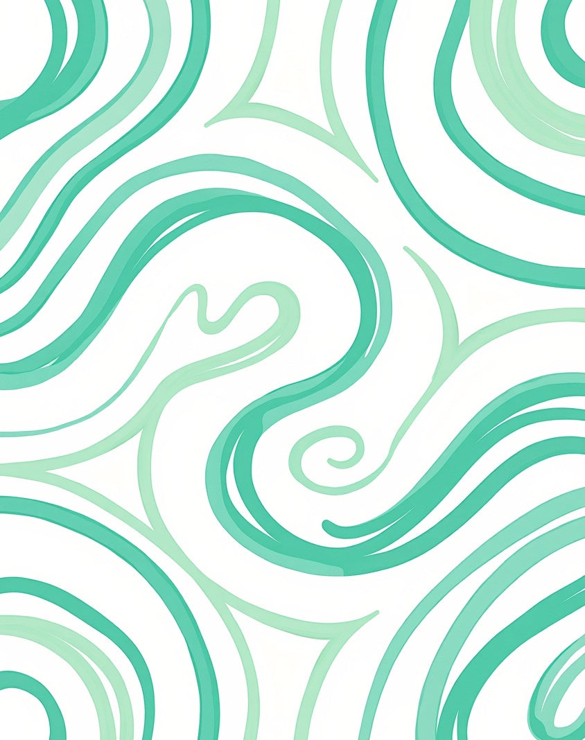 Aqua Swirls Abstract Line Rug