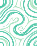 Aqua Swirls Abstract Line Rug