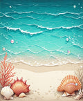 Coastal Beach Scene With Seashells Rug