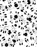 Black Whimsical Floral Dot Pattern Rug