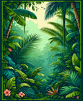 Lush Tropical Jungle Greenery Rug