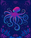 Vibrant Octopus Floral Swirl Design Rug