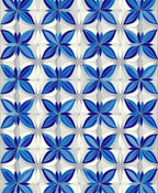 Geometric Blue floral Pattern Rug
