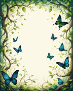 Whimsical Butterfly Emerald Garden Rug