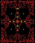Red And Yellow Ornate Classic Design Rug