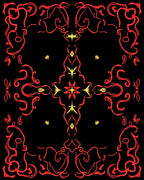 Red And Yellow Ornate Classic Design Rug